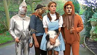 Interracial couple gets naughty with Dorothy and the witch!